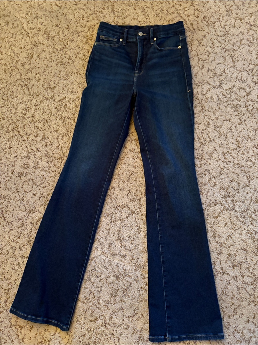 Good American Dark Blue Flare Jeans